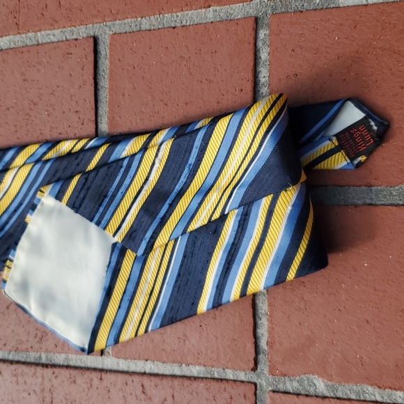 Vintage 1970s polyester WIDE 4" Kings Lynn college tie striped - Picture 3 of 5